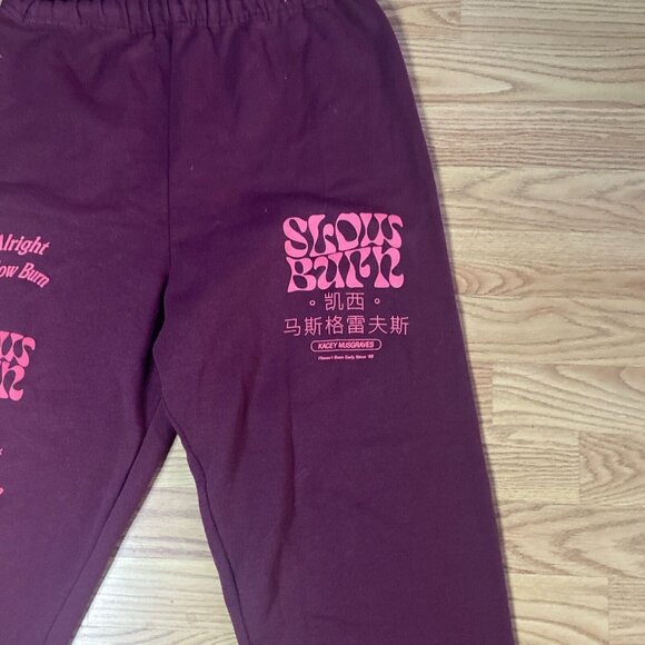 Kacey Musgraves Womens Jogger Sweat Pants Purple Slow Burn Fleece Elastic Med - Picture 3 of 6